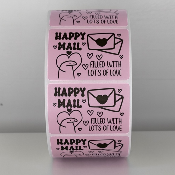 Happy Mail Stickers Filled With Love | Mint Cute Packaging Labels Heart - Picture 9 of 11